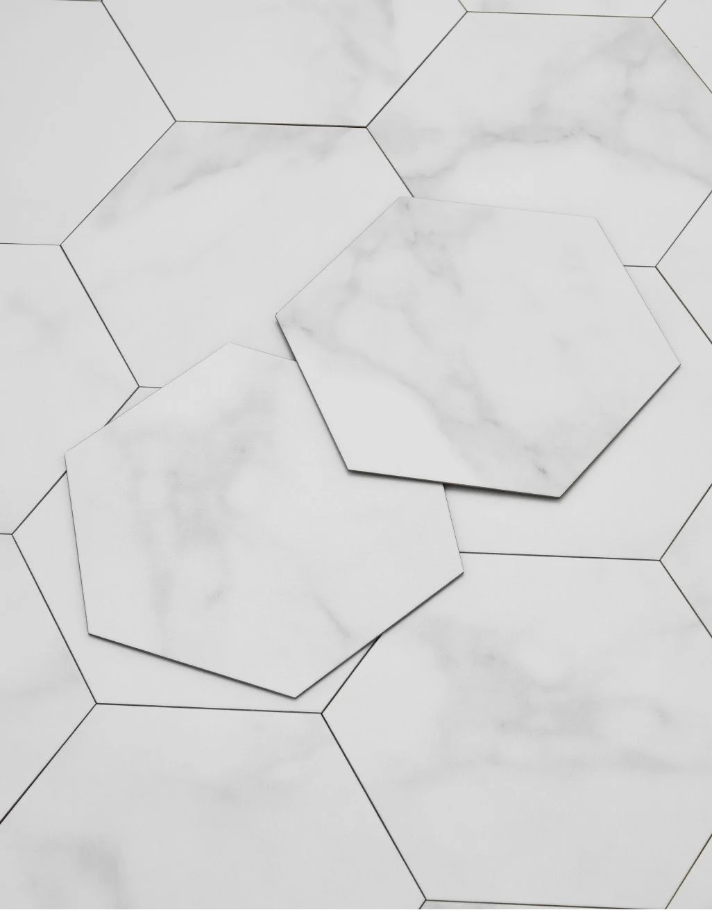 Asenso Aurora Hex Tile -  Carrara Marble - Image 3