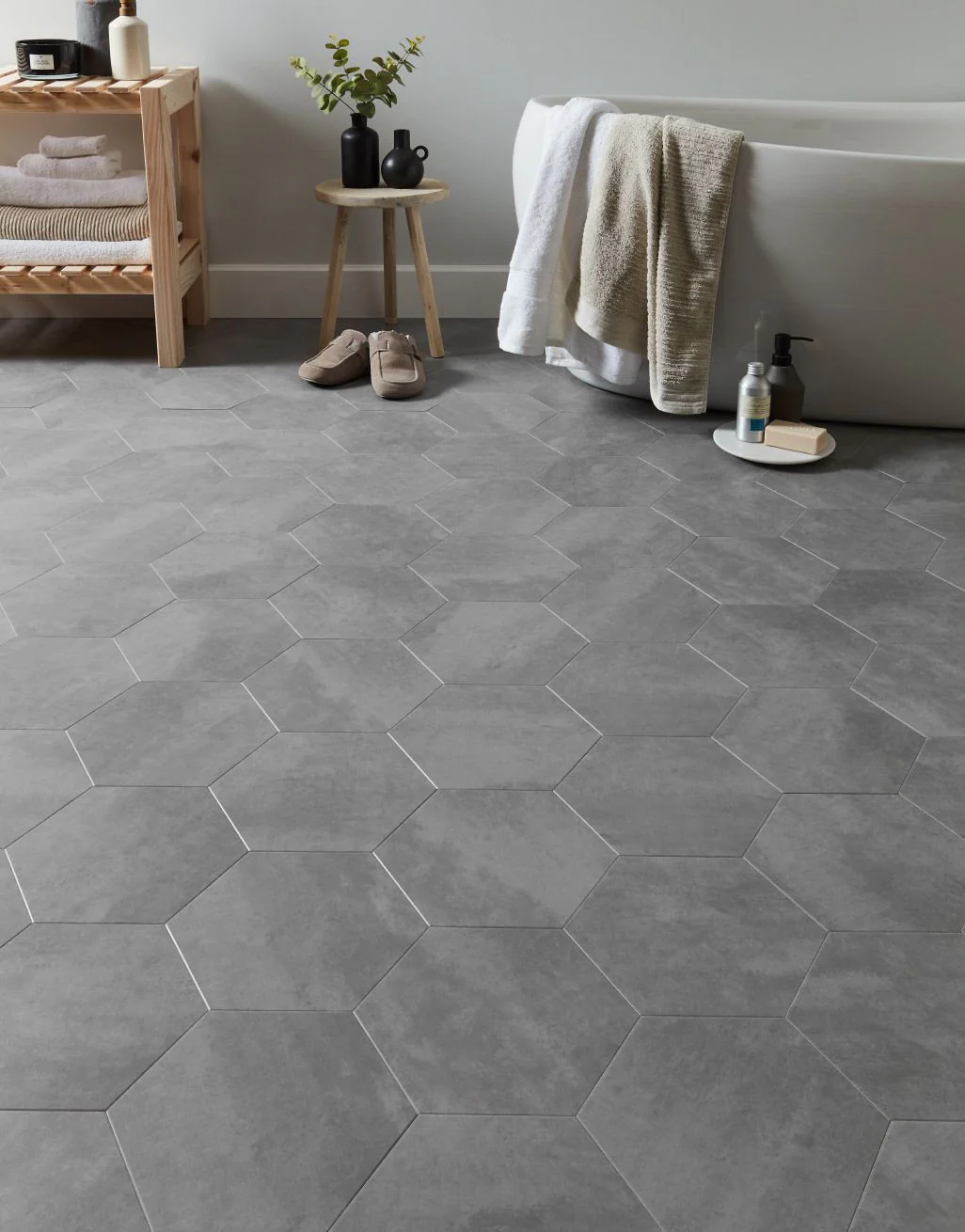 Asenso Aurora Rectangle Hex Tile - Dove Grey - Image 2