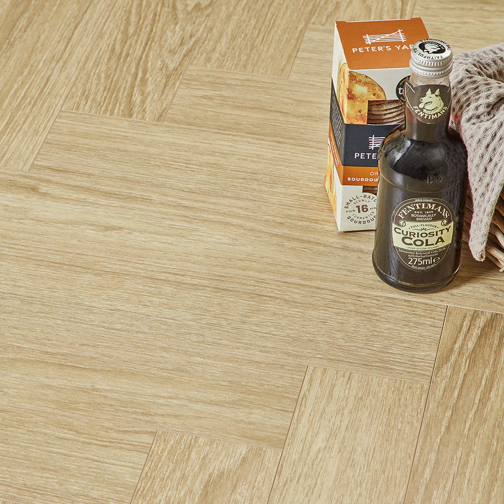 Berry Alloc Thirlmere Herringbone 8mm Laminate Flooring - Light Natural Oak - Image 3