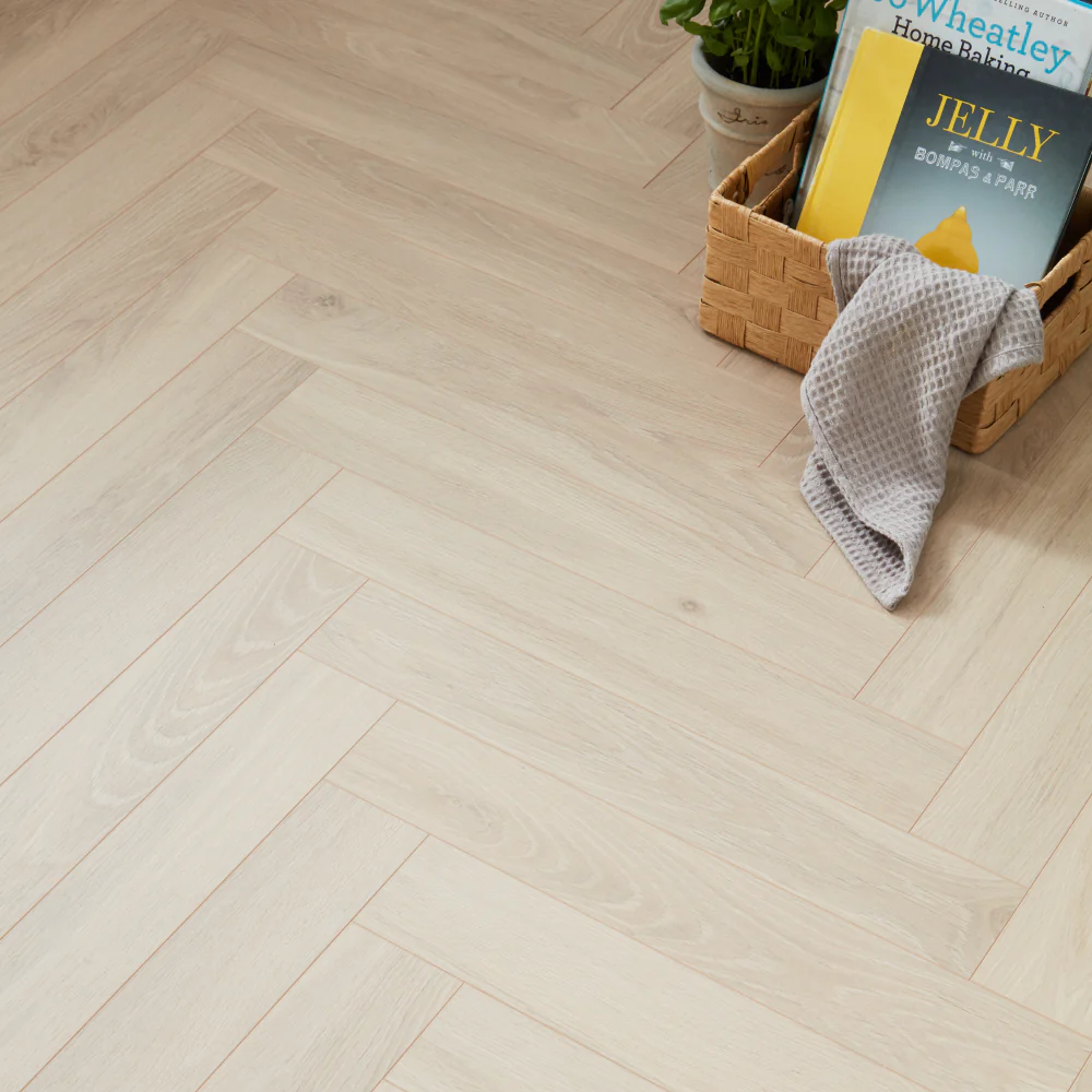 Berry Alloc Thirlmere Herringbone 8mm Laminate Flooring - Natural Sand - Image 3