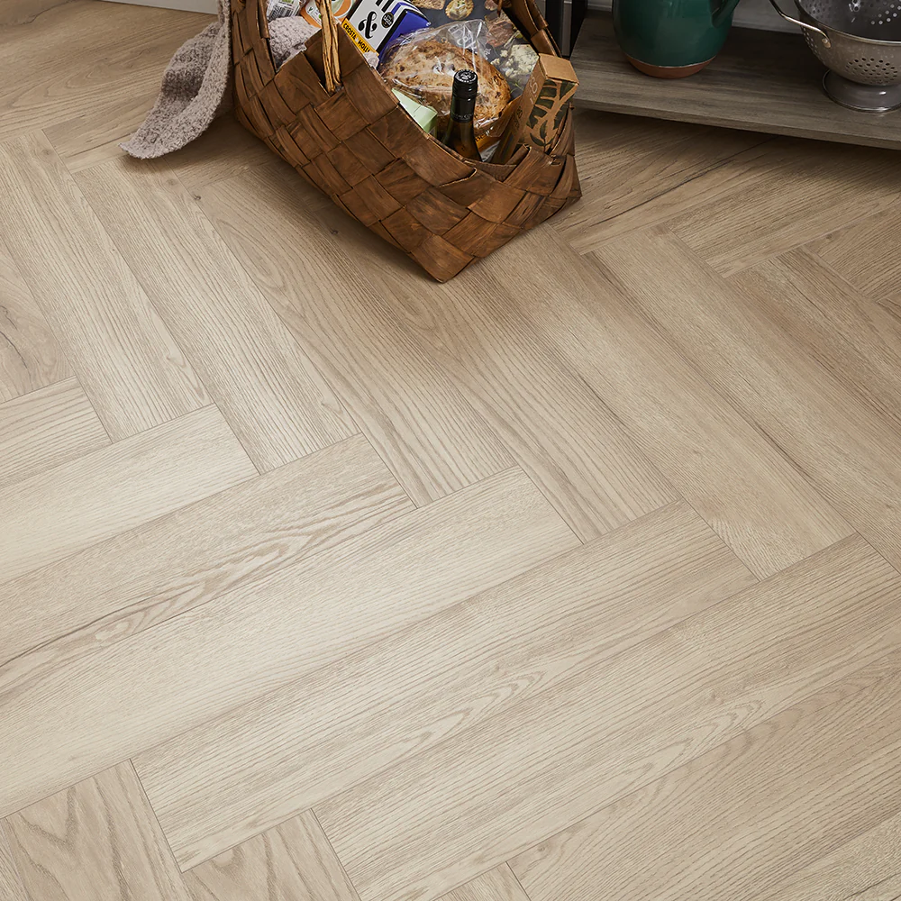 Kronotex Grasmere Herringbone 8mm Laminate Flooring - Light Oak - Image 3