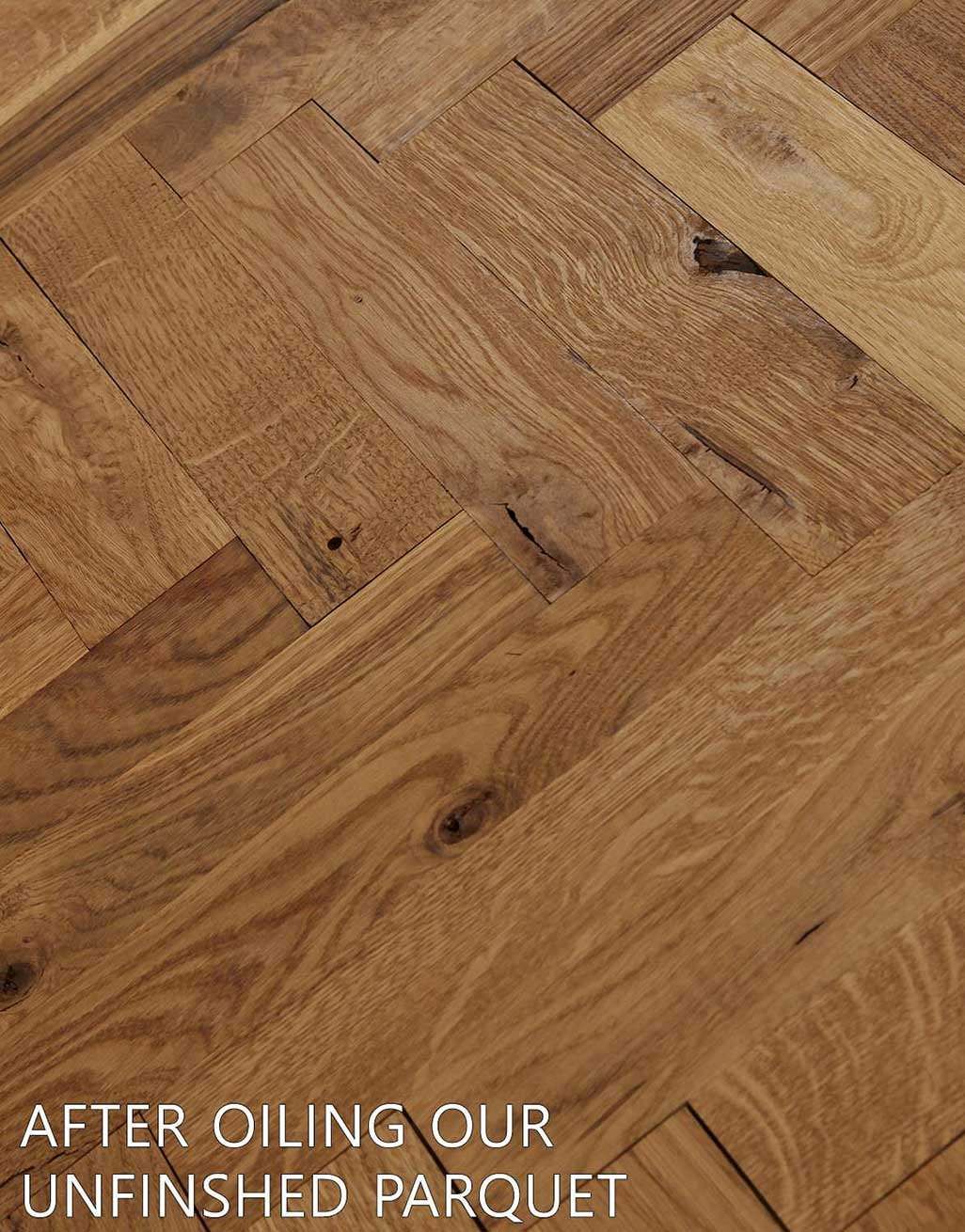 Maggiore 21mm Solid Wood Parquet Flooring - Unfinished Rustic Oak - Image 3