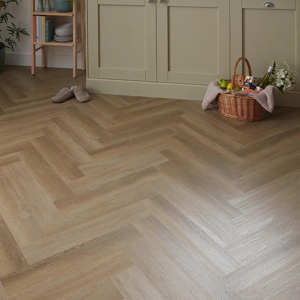 Scafell 5.2mm SPC Herringbone Flooring - Herringbone Ash Brown