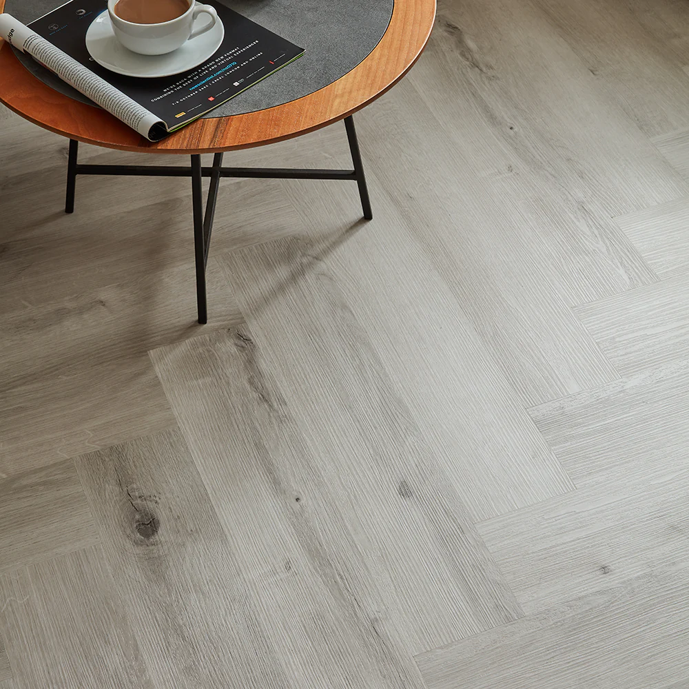 Scafell 5.2mm SPC Herringbone Flooring - Pewter Light Oak - Image 2