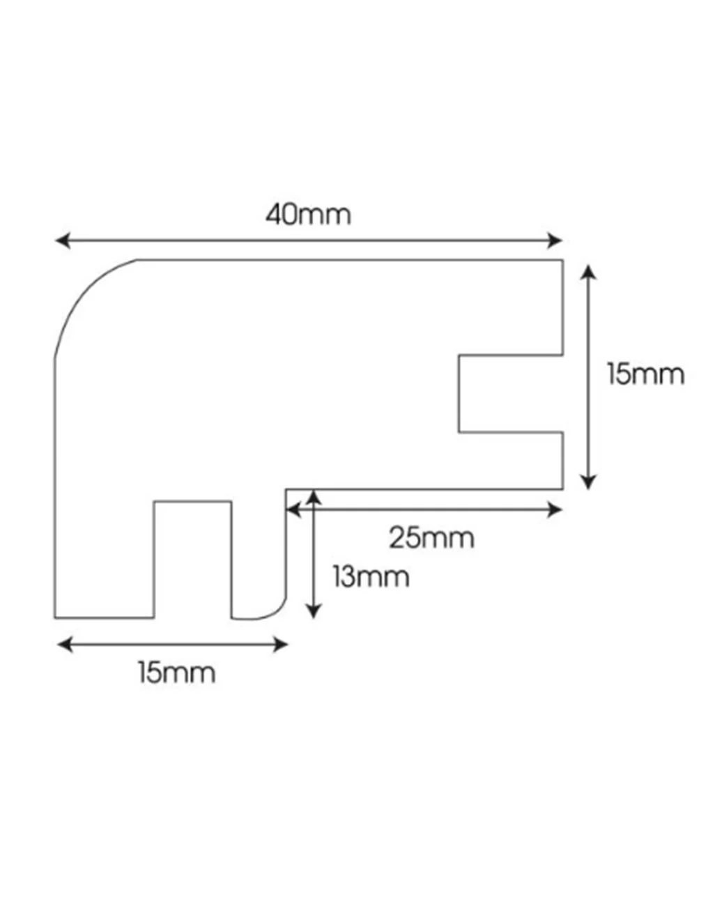 WS2 900mm Flush-Fit Nosing  (suitable for 14mm thick T&G Wood) - Solid Oak - Image 3